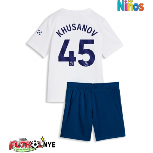 Camiseta Manchester City Abdukodir Khusanov #45 Tercera Equipación para niños 2026-27 manga corta (+ pantalones cortos)